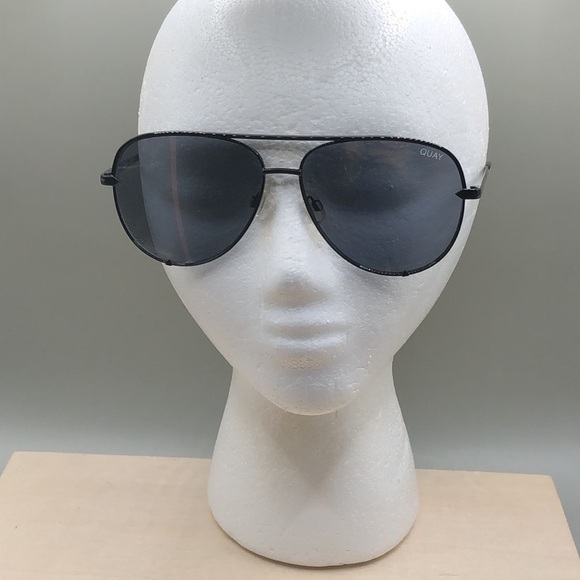 Quay X Desi High Key Aviator Sunglasses Women Black Metal Frame Mirror Lens 111 - Picture 6 of 8